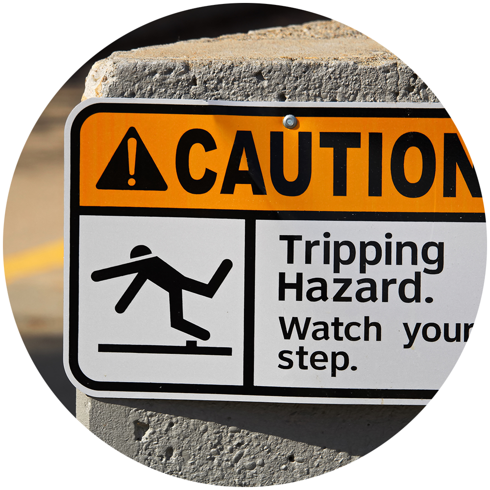 Warehouse caution sign